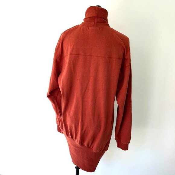 Young Fabulous & Broke Turtleneck Sweater Dress Large Asymmetrical Zipper Orange - Picture 13 of 13